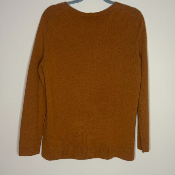 Neiman Marcus The Cashmere Collection Ochre Crewneck Sweater Large L Women's - Picture 4 of 6